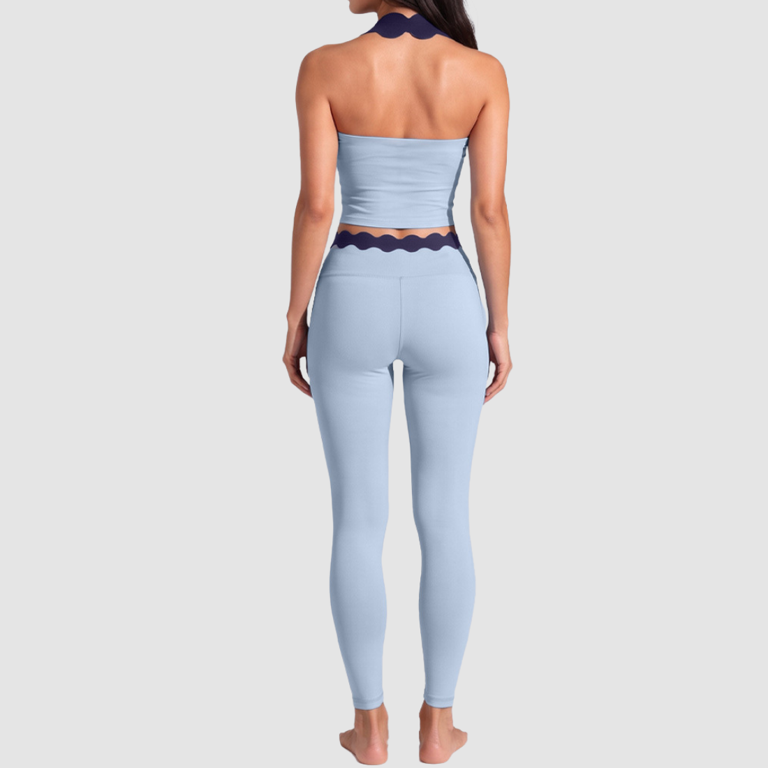 Women's Activewear Padded Halter Top & High-Waist Leggings Yoga Set