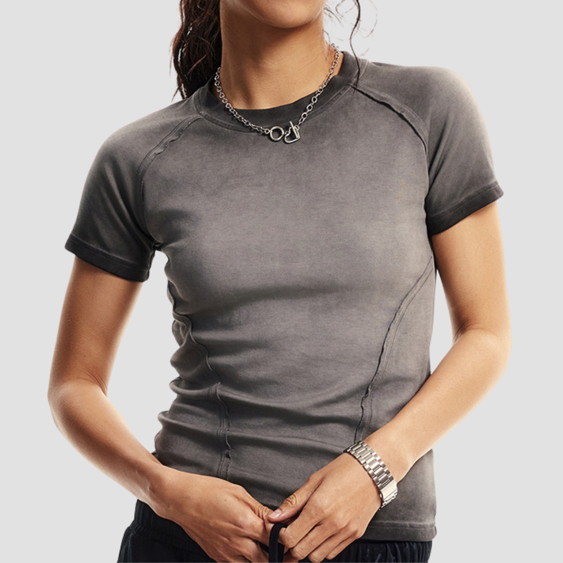 Wholesale Women’s Cropped Raglan T-Shirt – Cotton Streetwear Top