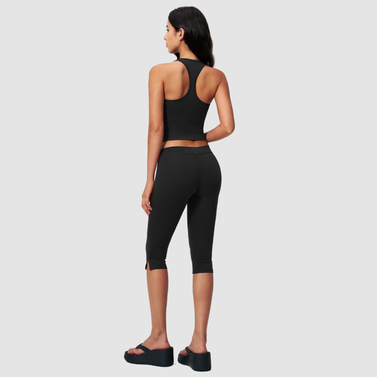 Wholesale Women's I-shape back Vest + Mid-Length Shorts Set - Butt-Lifting Yoga Gym Activewear