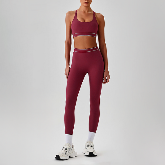 Wholesale Naked-Feel Sports Bra & High-Waist Biker Shorts Set – Quick-Dry Yoga 2-Piece