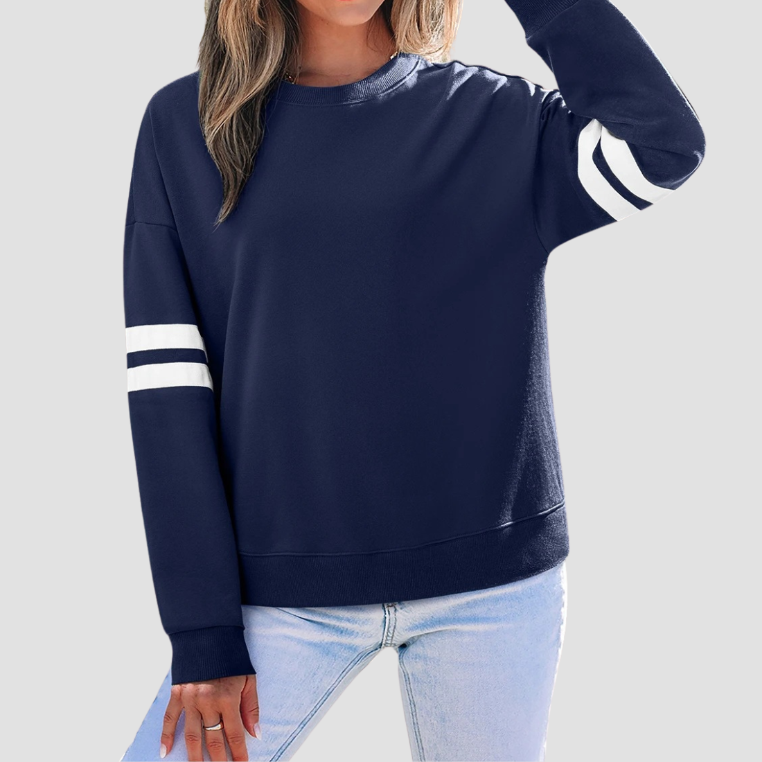 Wholesale Contrast Color Pullover Sweatshirt – Loose Casual Knitted Top