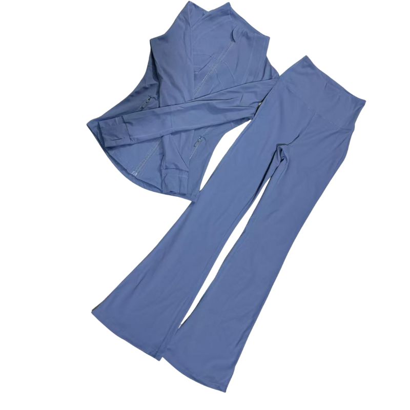 Sfremimento nudo in corsa con cerniera fitness con cerniera giacca sportiva gambe svasata