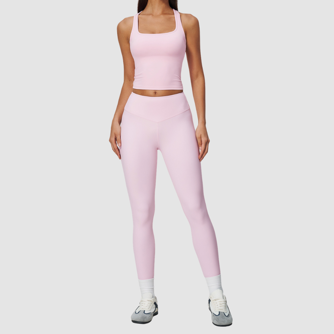 Wholesale Women's Nylon Spandex Pilates Set – Tank & Leggings