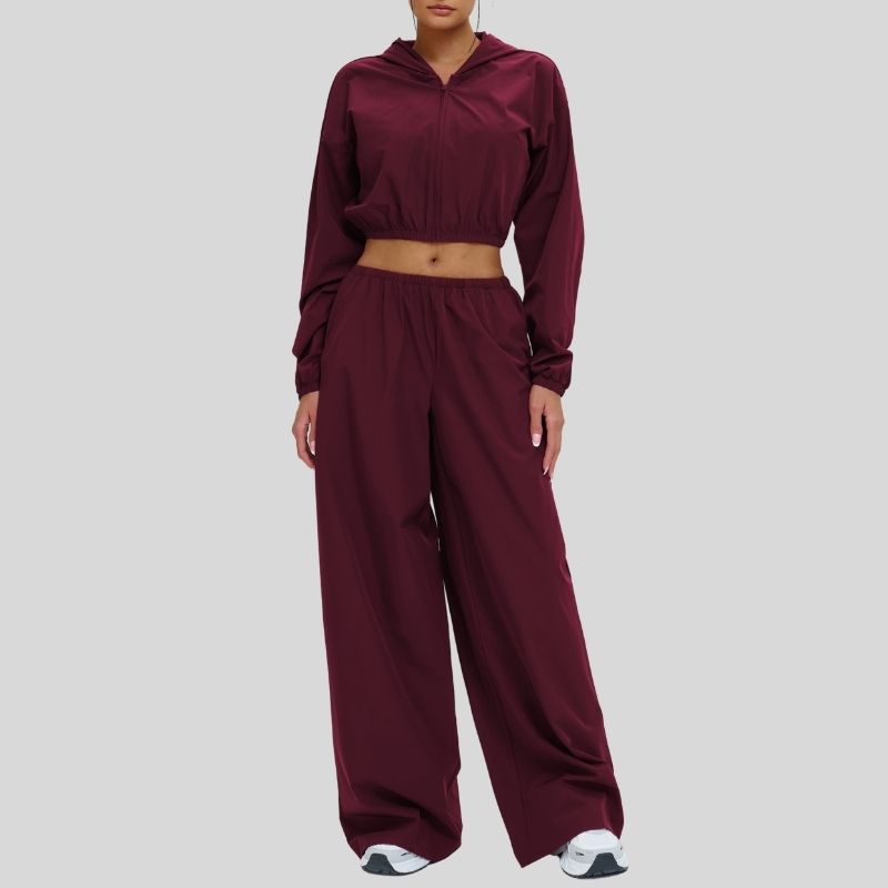 Wholesale sun protection hooded jacket + loose wide-leg pants