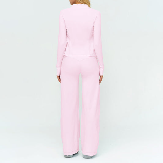 Wholesale Stand collar zipper jacket +V-neck | Wonderxfans bulk activewear