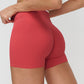 Women's contrasting color high-waisted athletic shorts