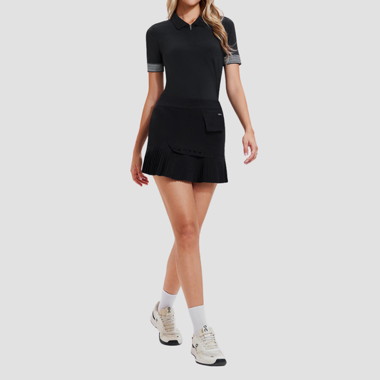 Wholesale New Sports Set for Women High Elastic Slimming Yoga Tennis Skirt Outdoor Running Lapel POLO Shirt Fitness Wear
