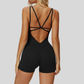 Shorts jumpsuit with cutout back