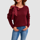 Wholesale Women’s Off-Shoulder Bow-Tie Knit Sweater