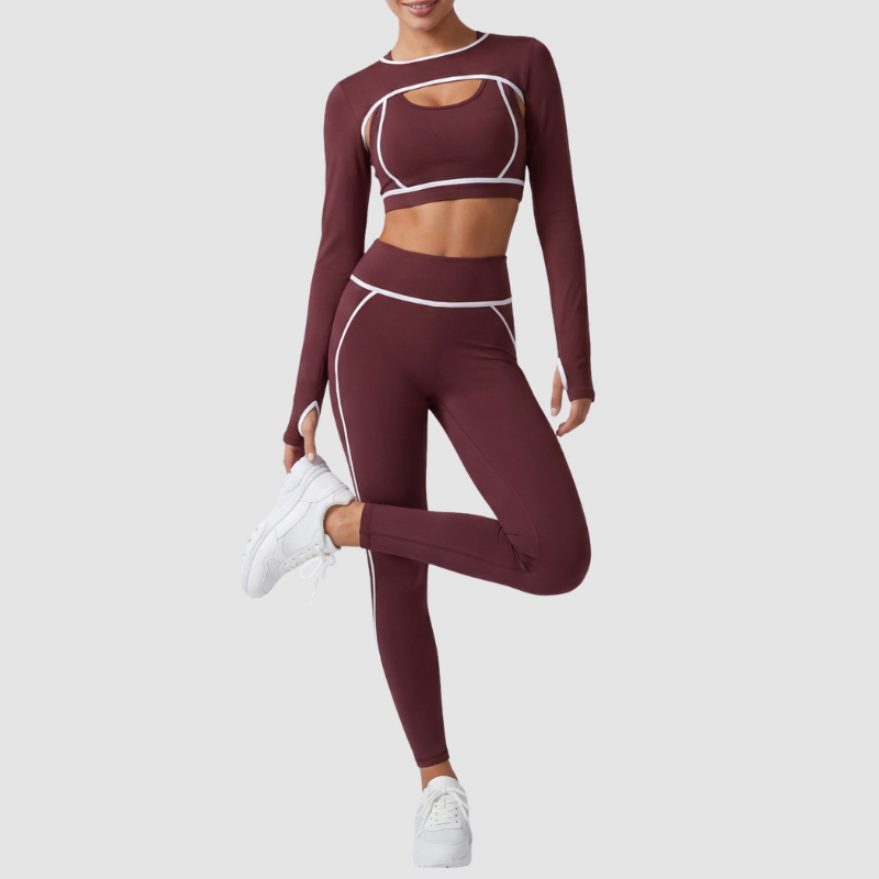 Wholesale Women's 3-Piece Yoga Set – Sleeveless Vest, Sports Bra and Leggings