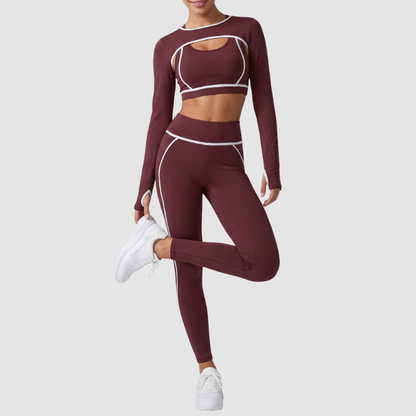 Wholesale Women's 3-Piece Yoga Set – Sleeveless Vest, Sports Bra and Leggings