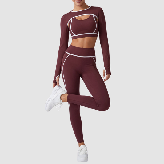 Wholesale Women's 3-Piece Yoga Set – Sleeveless Vest, Sports Bra and Leggings