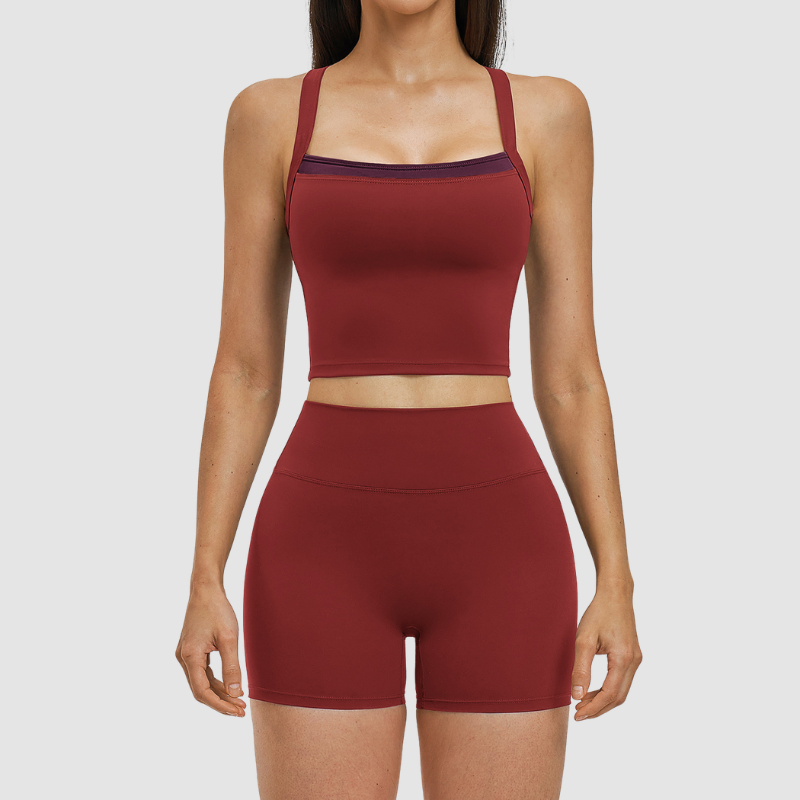 Wholesale Solid Color Tank Top + Quick-Drying Shorts Tennis Set