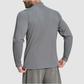 Wholesale Men's Half-Zip Mock Neck Long Sleeve Athletic Top – Moisture-Wicking Gym Fitness Training Shirt