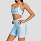 Wholesale Women's Contrast Trim Seamless Yoga Set – Premium contrast trim design with naked-feel fabric