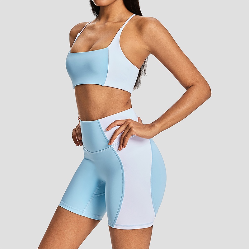 Wholesale Women's Contrast Trim Seamless Yoga Set – Premium contrast trim design with naked-feel fabric