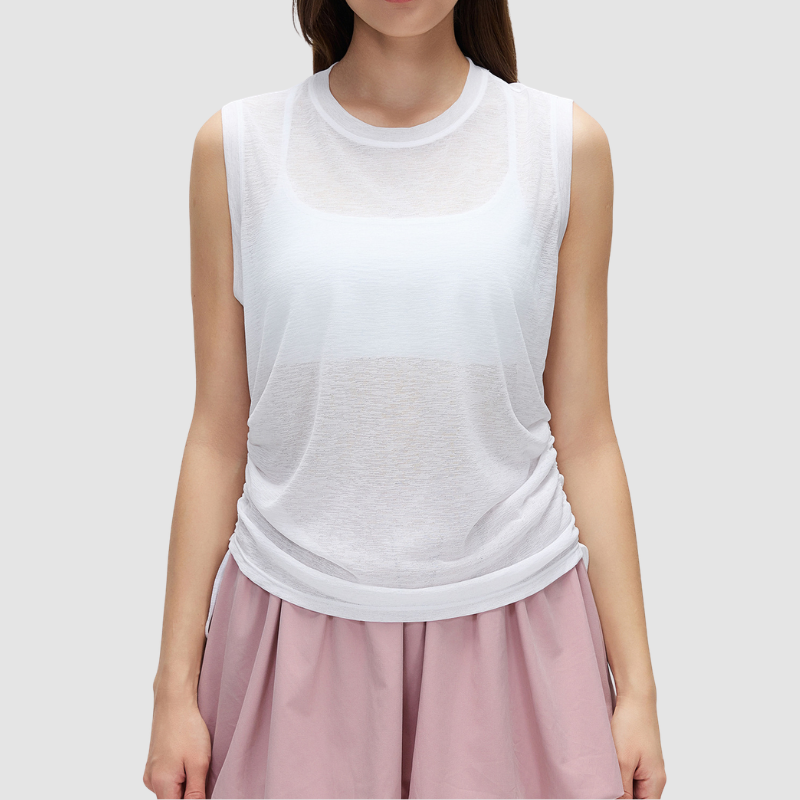 Wholesale round-neck lightweight breathable sleeveless sports vest
