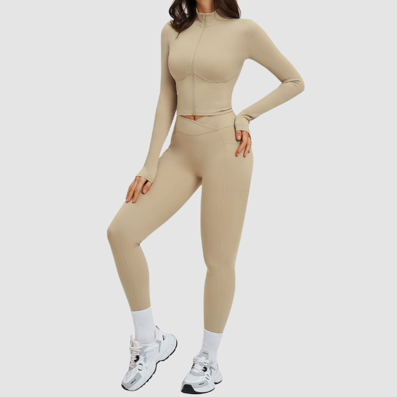 Wholesale Solid Color Slim-Fit Athletic Yoga Set