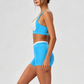 Wholesale Women's Color Block Cross-Back Sports Bra & Sport Short Set (Pre-sale)