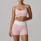 Wholesale Wave Point Quick Dry Naked Feel Vest+High Waist Short Set (Pre-sale)