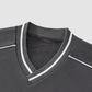 Wholesale Contrast V-Neck Drop-Shoulder Sweatshirt
