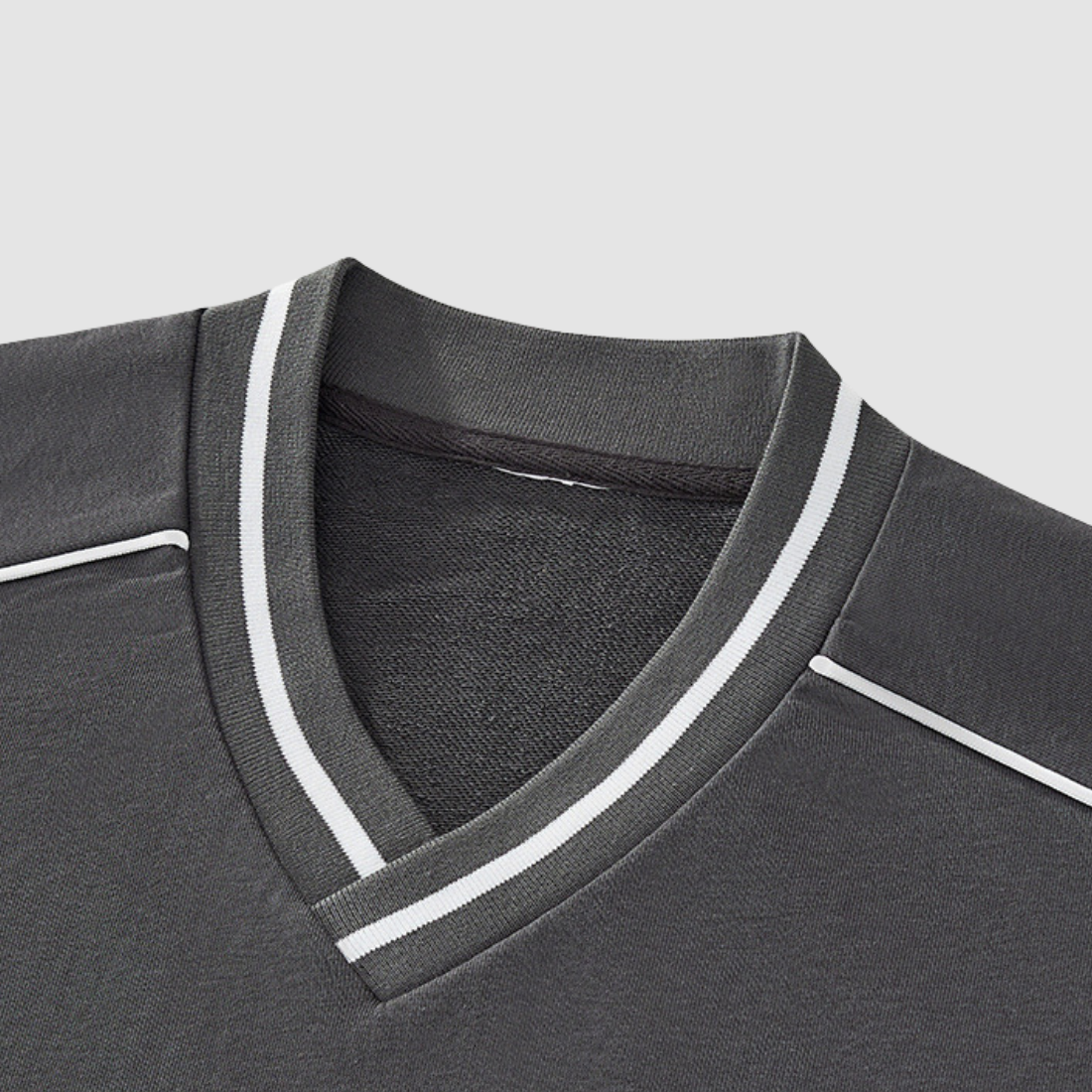 Wholesale Contrast V-Neck Drop-Shoulder Sweatshirt