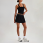 Wholesale Sleeveless Sports Top & Pleated Tennis Skirt Set – Quick-Dry Athletic 2-Piece with Built-In Shorts