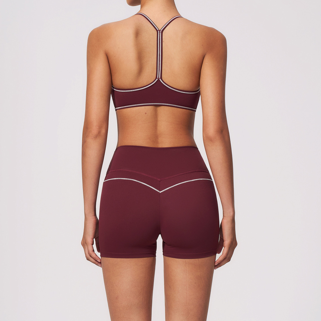 Wholesale Women's High Elastic Yoga Set: Colorblock Bra & Shorts – Tummy Control Butt Lift