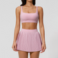 Wholesale Women's Cloud-Feel Cross-Back Sports Bra & Tennis Skirt Set – Moisture-Wicking 2-Piece Athletic Set