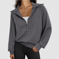 Wholesale Half-Zip Stand Collar Solid Color Sweatshirt