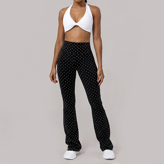 Wholesale Women's Polka Dot Yoga Set – Breathable Naked-Feel Training Running Activewear