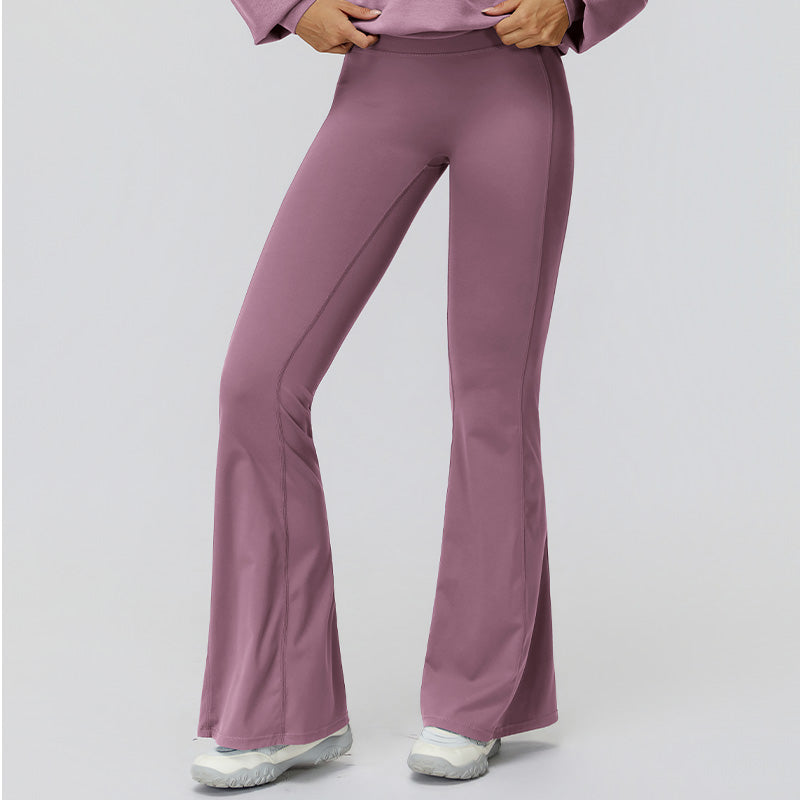 High waist slim trousers running sports flared pants