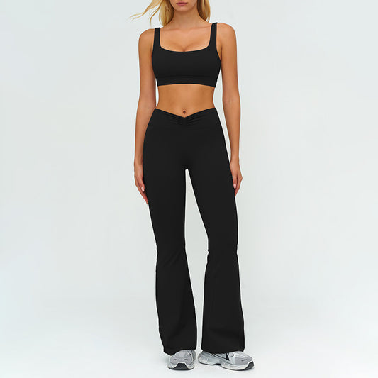 Wholesale Square neckline backless sports bra+High-waisted | Wonderxfans bulk activewear
