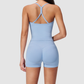 Wholesale Women's Seamless Yoga Set – Open-Back Vest and High-Waist Shorts