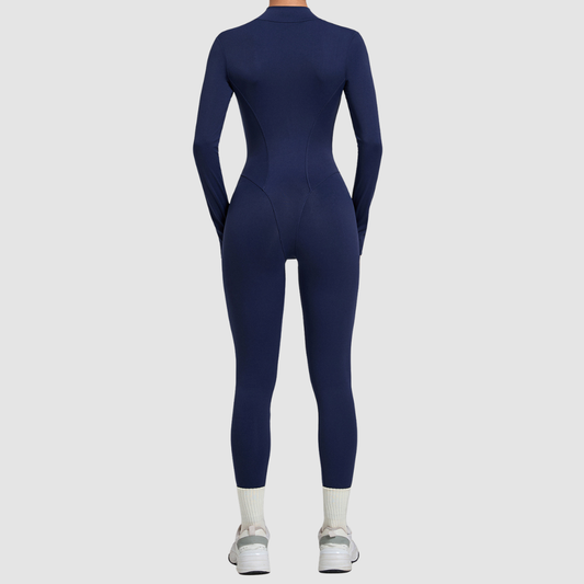 Wholesale Women's Zip-Front Long-Sleeve Yoga Jumpsuit