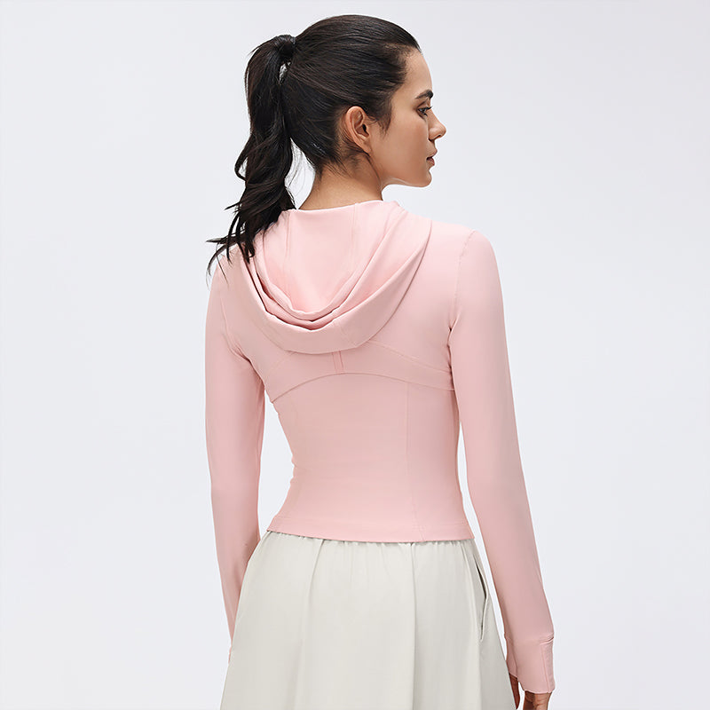 Wholesale Short Hooded Yoga Athletic Jacket