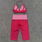 Wholesale Women's Faux-layered Bra Bra+Fold-over Waistband Shorts 2-Piece Set