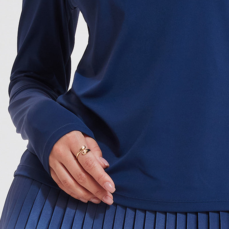 Colorblock polo collar sports top