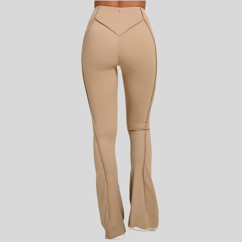 High-waisted and slightly flared casual athletic pants