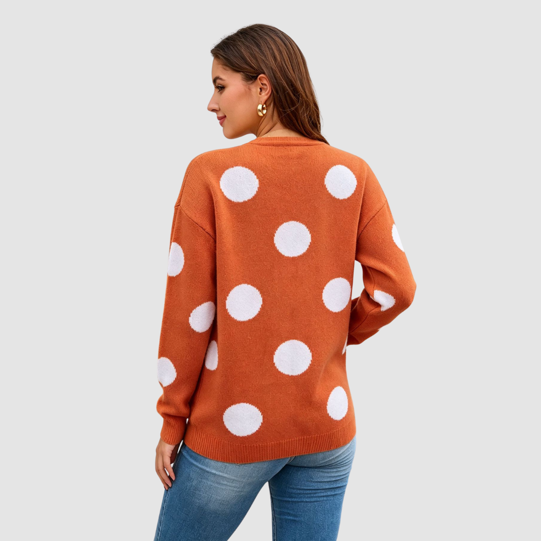 Wholesale Women’s Polka Dot Button-Front Knit Cardigan