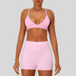 Strap bra + high-waisted shorts 2-piece set
