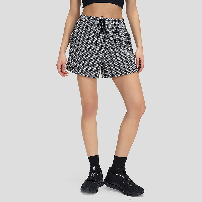 Wholesale plaid quick-drying running training shorts