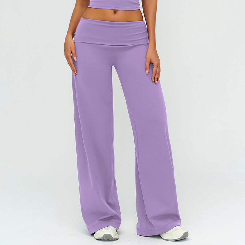 High-waisted loose wide-leg pants