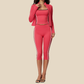 Wholesale Women's Padded Sports Vest, Cropped Pants & Jacket Yoga Set