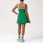 Spaghetti Strap Color-Blocked Anti-Exposure Tennis Dress