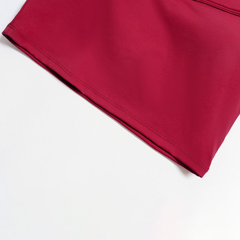 Slim-fitting long-sleeved top + High-waisted flared pants 2-piece set