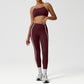 Cross-Back Color-Blocked Bra + High-Waisted Butt-Lifting Leggings 2-Piece Set