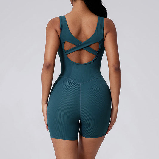 Quick drying thread shorts sports jumpsuit