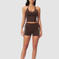 Wholesale Color Block V-Neck Sports vest & Fold-Up Shorts Set