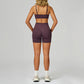 Seamless thin straps Sports Bra + High-waisted shorts 2-Piece Set